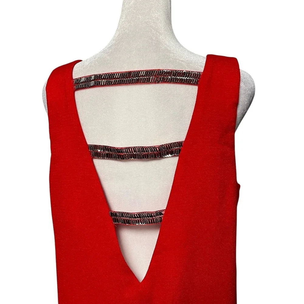 Molly Bracken Red Back Cross Sparkle Dress Size Small NWT